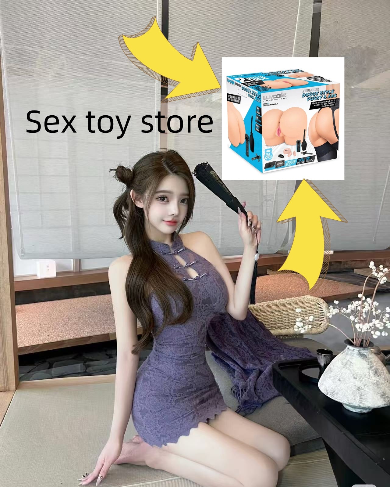 LuvDollz Vibrating Doggy Style Pussy & Ass