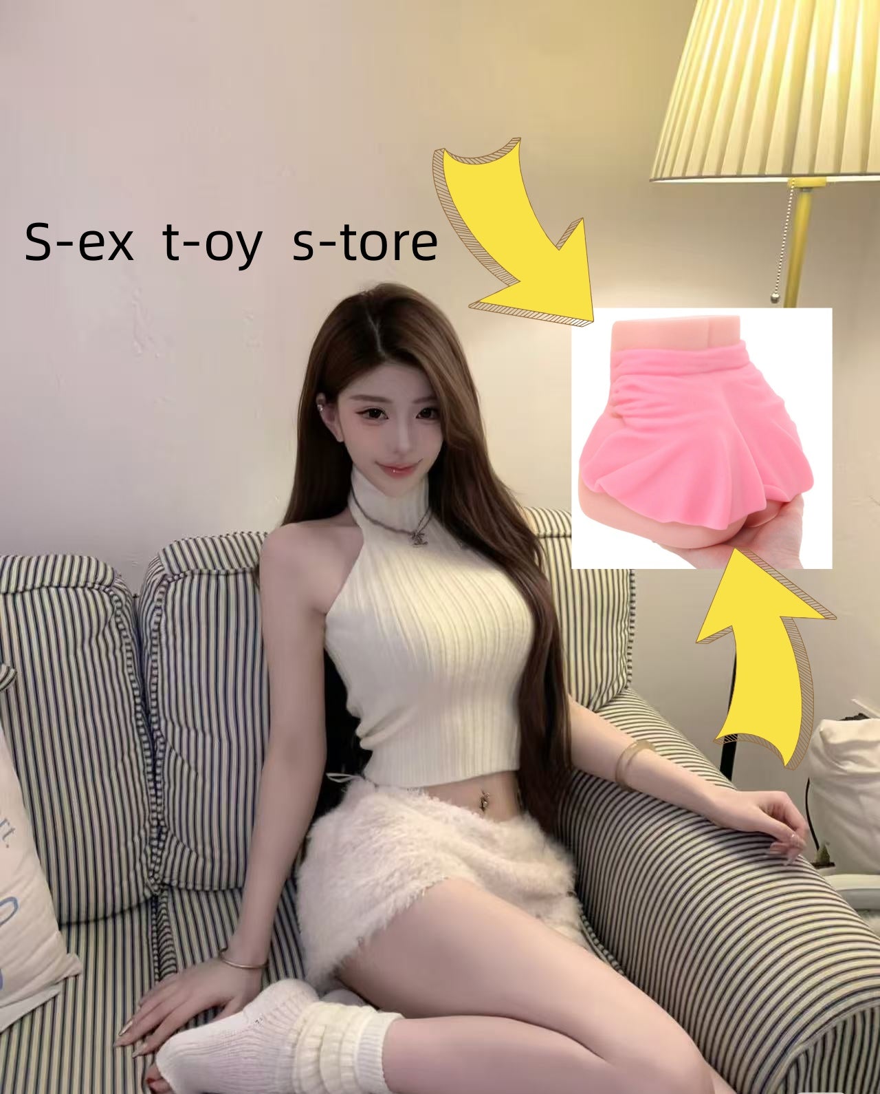 Rachael Cavalli Mini Skirt Pussy & Anus Masturbator