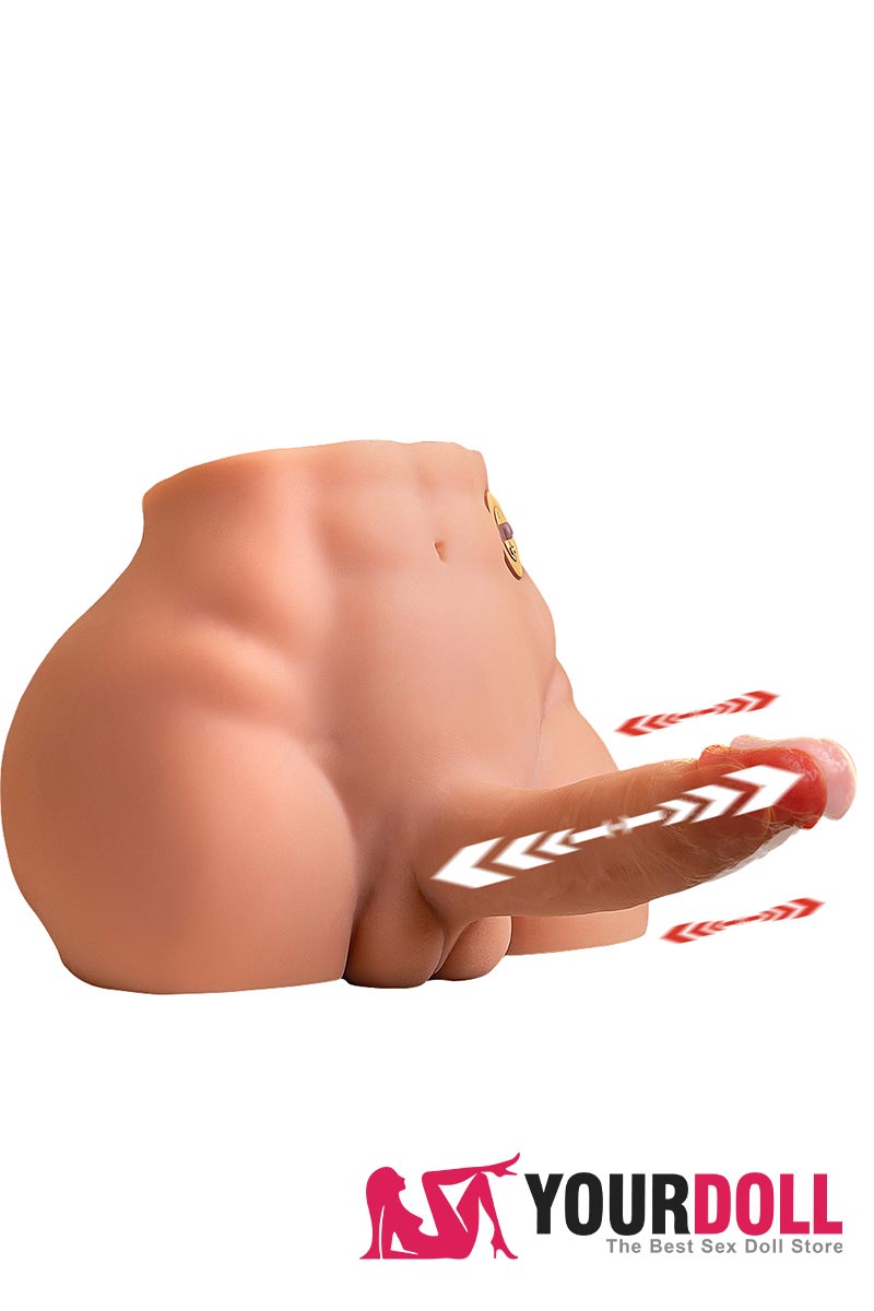 24cm (9.9″) Male Sex Doll Torso Pear with Vibrating Dildo, In Stock